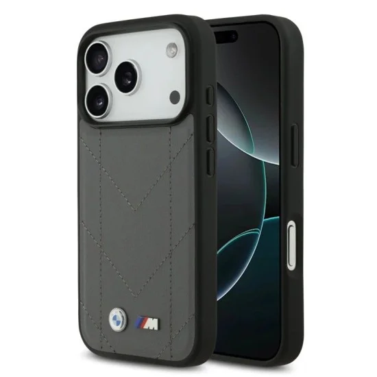 Bmw Iphone 17 Pro Max Case - Magsafe Quilted Leather With Metal Logo